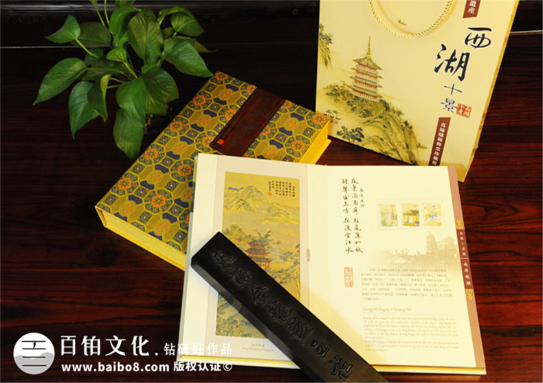 西湖十景中式復(fù)古卡書裝訂設(shè)計-成都卡書制作